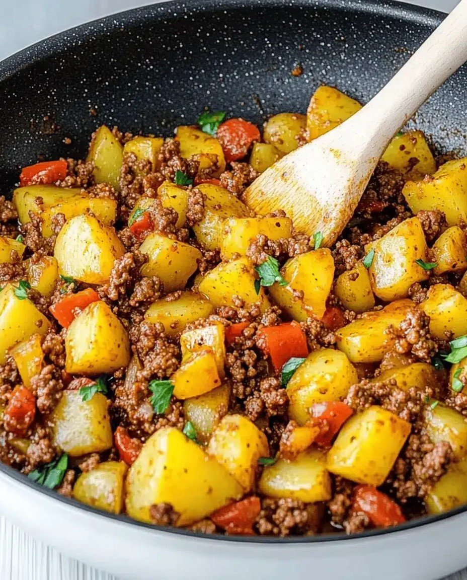 Einfache Kartoffel-Hackfleisch-Pfanne zum Abendessen image 2